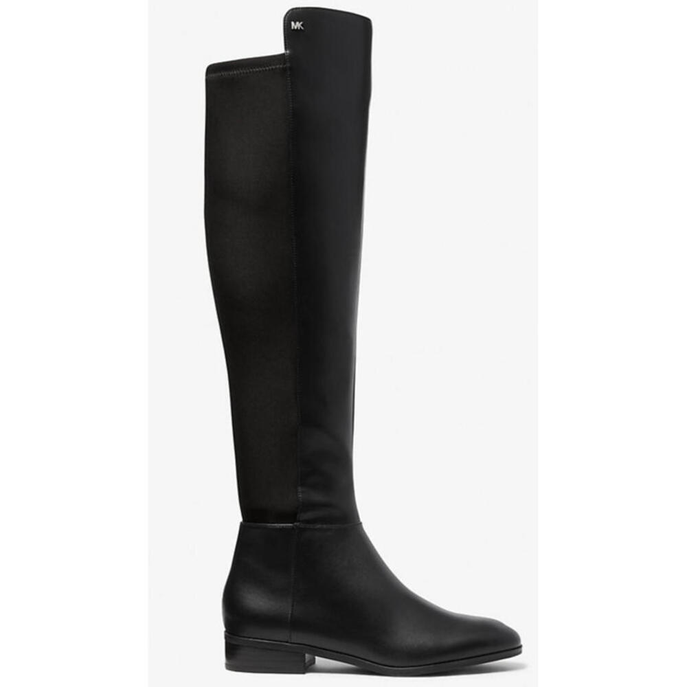 Michael Kors Bromley Boot Black Flat 9 M Faux Leather Equestrian Riding NEW BOX